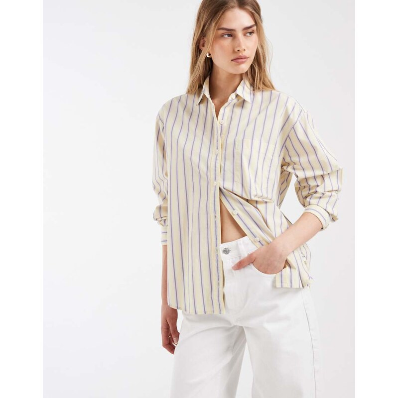 Levis Harlie boyfriend striped shirt in yellow