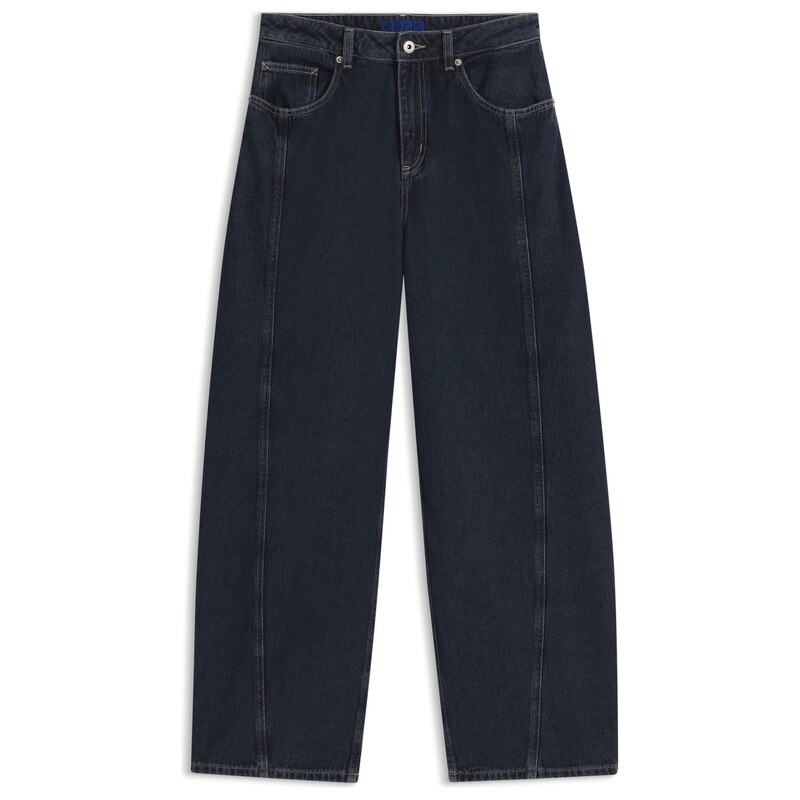 HUGO Barrel-fit jeans in rigid indigo denim