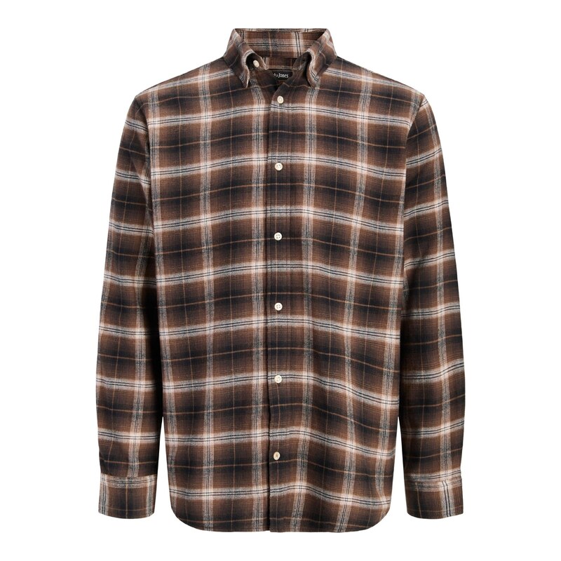 Jack & Jones Plus Košile JJEFIELD hnědá / černá / bílá