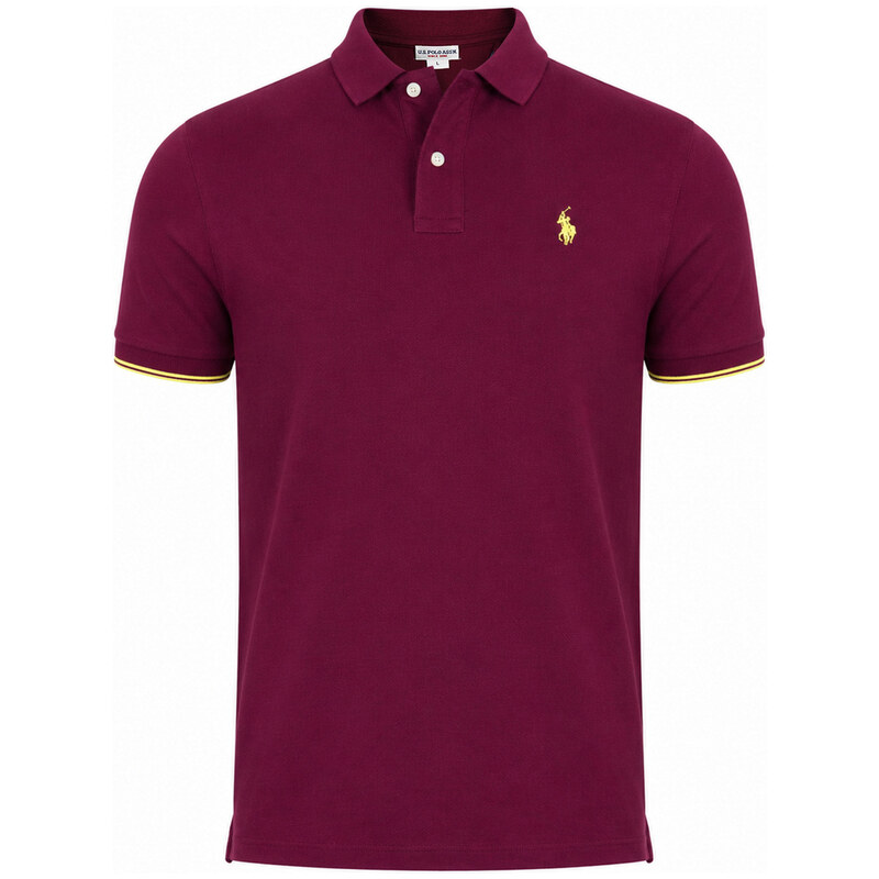 US Polo Assn Pánské burgundy polo triko