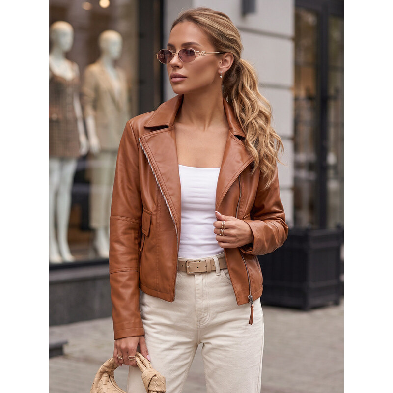 damska skórzana brązowa model 22334197 - FashionStreet