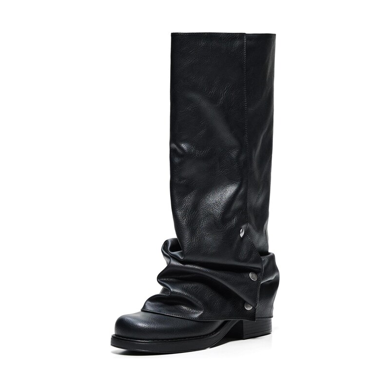 Bershka Kozačky černá