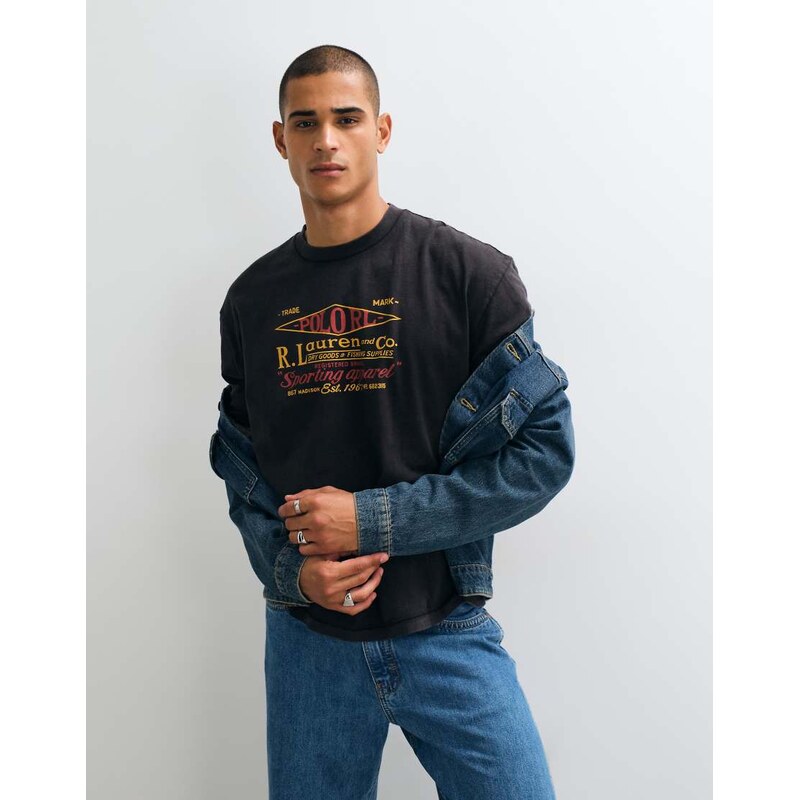 Polo Ralph Lauren vintage print relaxed fit t-shirt in black