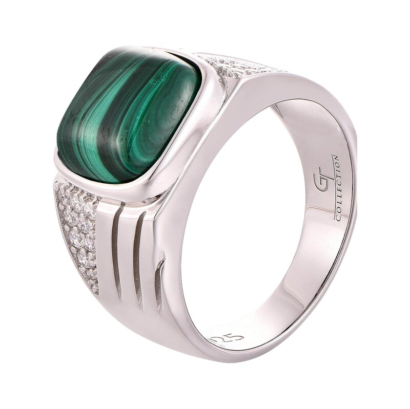 GT Collection Prsten MALACHITE zelená / stříbrná
