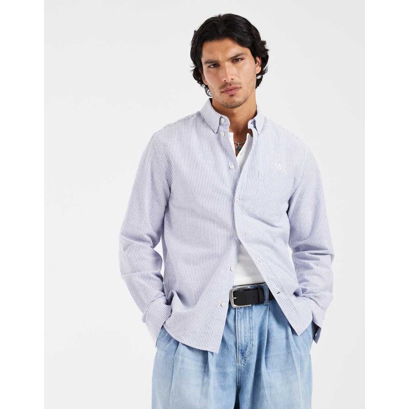 Double A By Wood Wood 100% cotton Adam shirt in light blue
