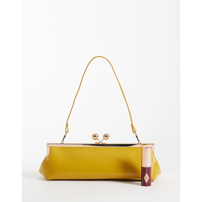 ASOS DESIGN frame shoulder in mustard yellow