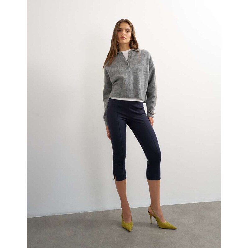 Topshop ponte capri leggings in navy