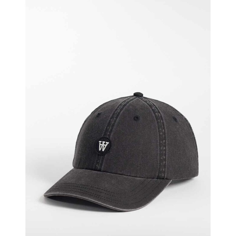Double A By Wood Wood 100% cotton Patch cap in black