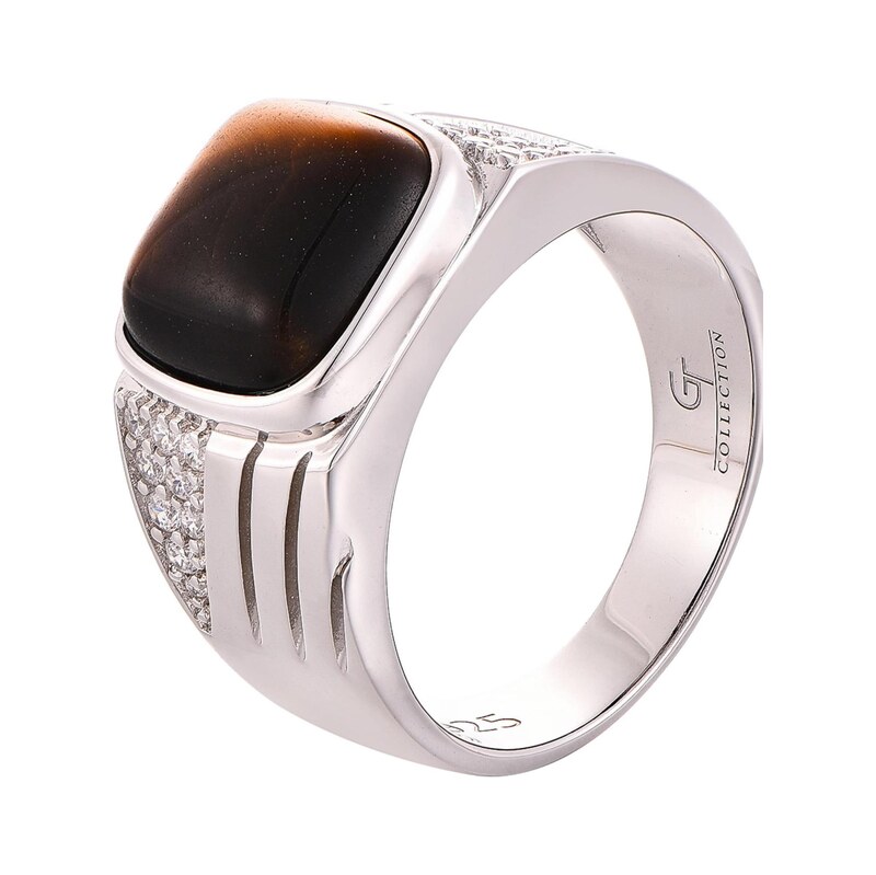 GT Collection Prsten Tiger Eye hnědá