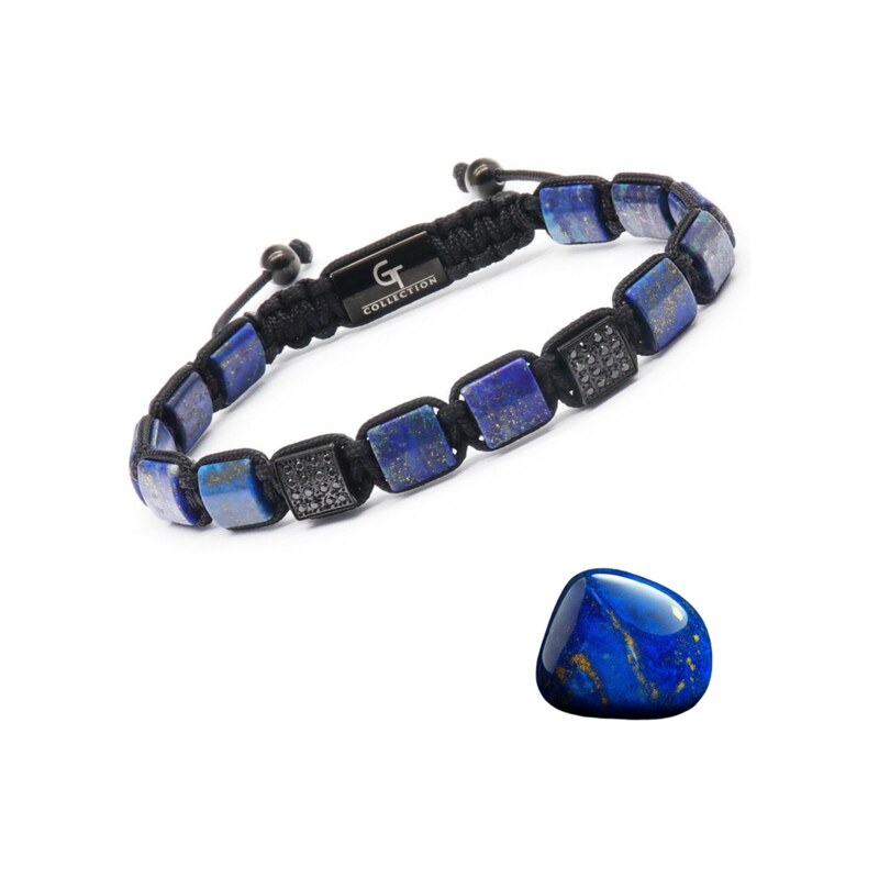 GT Collection Náramek Flat-Bead modrá