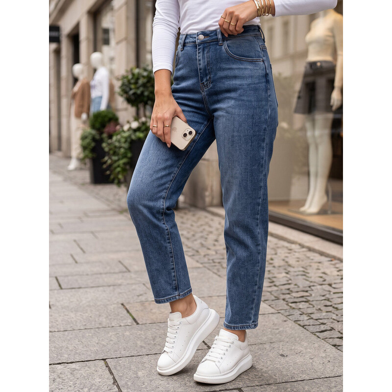 Dámské džíny Mom Fit s vysokým pasem, modré, FashionStreet