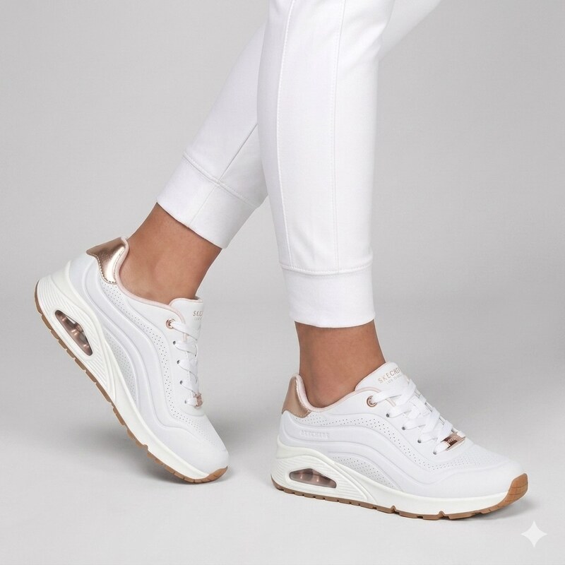 Skechers uno gen1 - shimmer wave WHITE