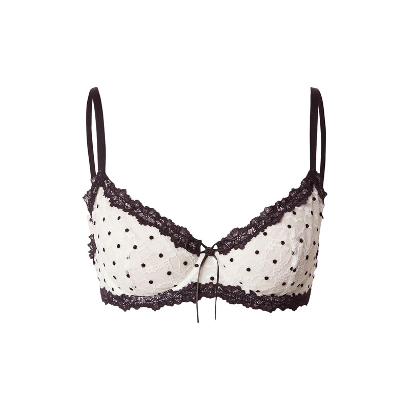 Hunkemöller Podprsenka Dolly černá / barva vaječné skořápky