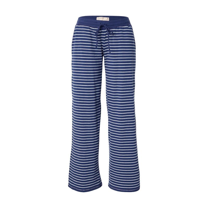 HOLLISTER Pyžamové kalhoty námořnická modř / offwhite