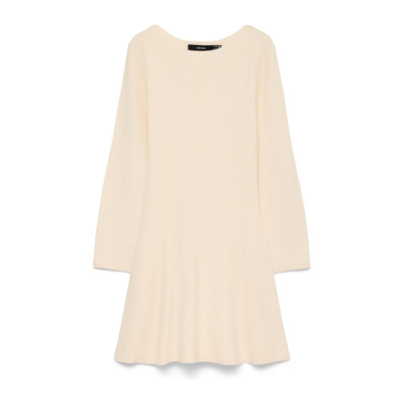 VERO MODA Úpletové šaty VMGOLD LUX krémová