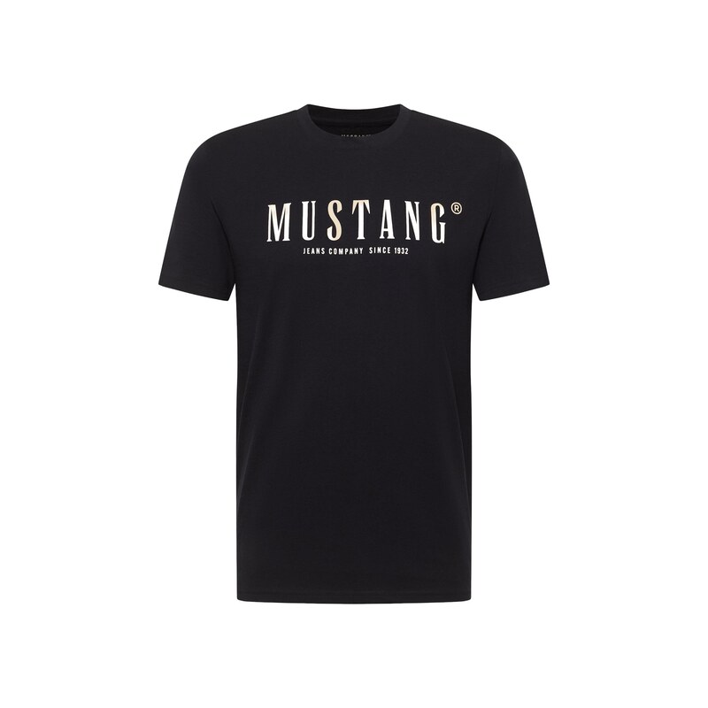 MUSTANG Tričko Austin pastelově žlutá / černá / bílá