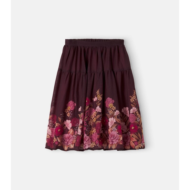 Chloé Kids Floral wool skirt