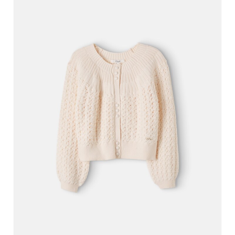 Chloé Kids Cotton and wool cardigan