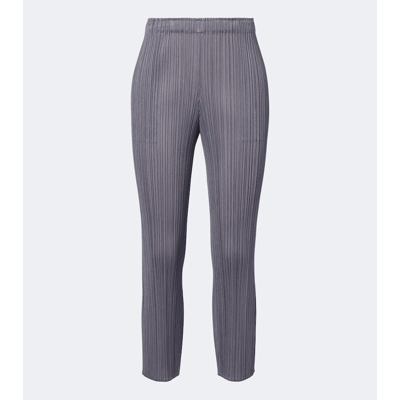 Pleats Please Issey Miyake Basics cropped pleated slim pants