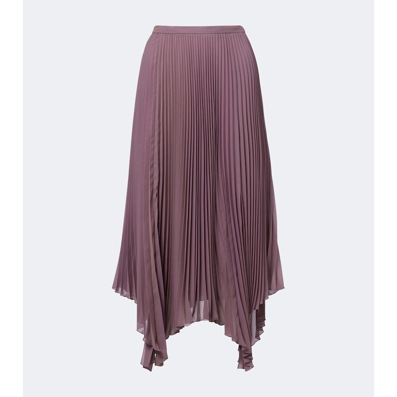 Valentino Asymmetric plissé georgette midi skirt