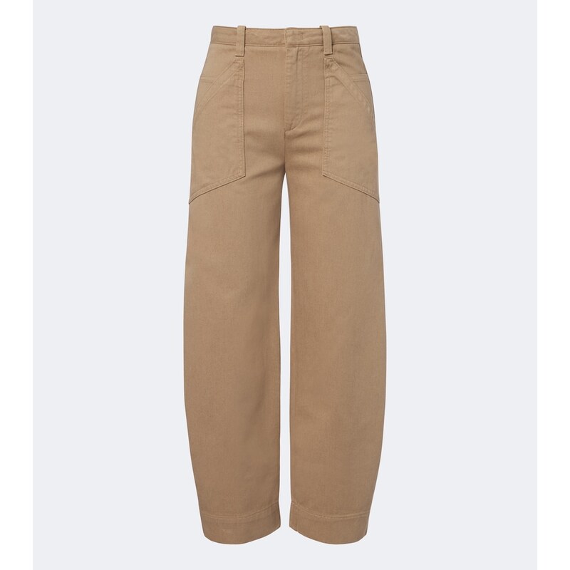 Vince Cropped cotton twill barrel-leg pants