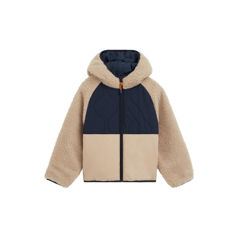 WE Fashion Přechodná bunda béžová / námořnická modř