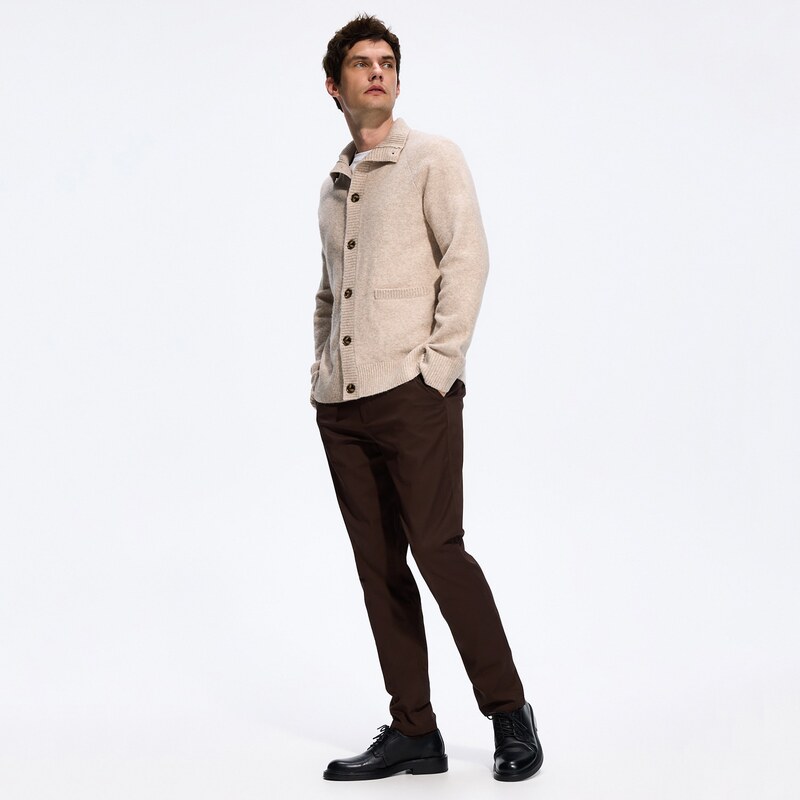Reserved - Kalhoty chino slim fit - tmavě hnědá