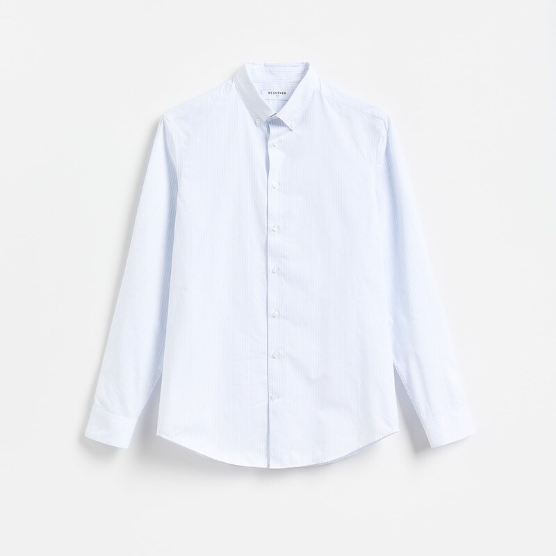 Reserved - Košile slim fit z egyptské bavlny - bleděmodrá