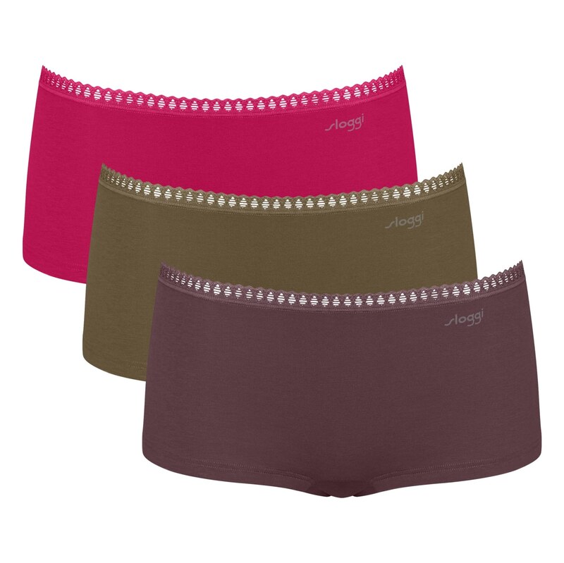 SLOGGI Kalhotky hnědá / zelená / pink