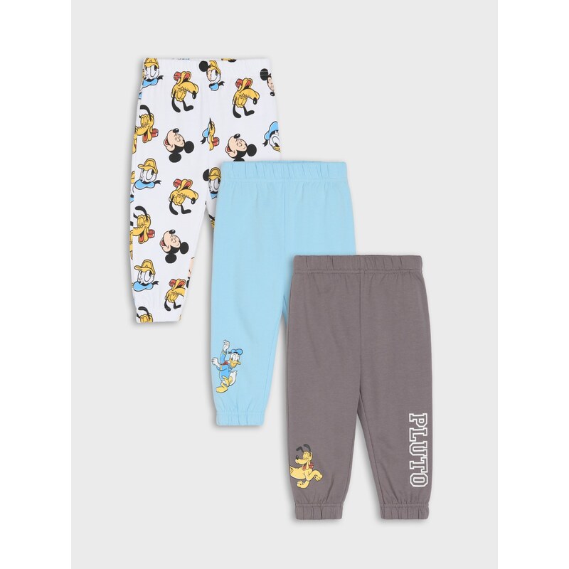Sinsay - Bavlněné kalhoty Jogger Disney 3 pack - světle modrá