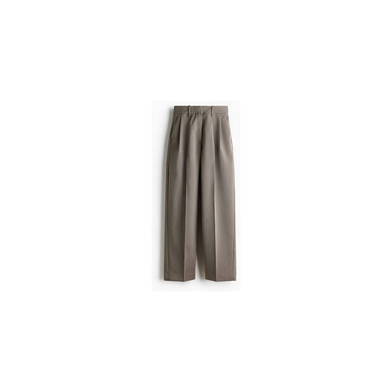 H&M - Elegantní keprové kalhoty - Hnědošedá