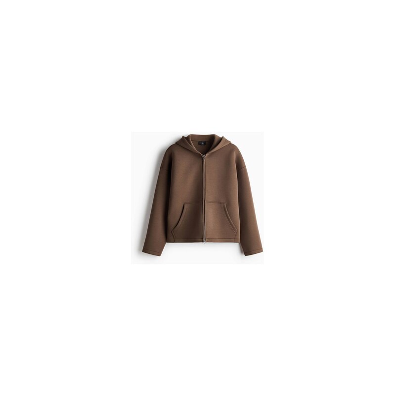 H&M - Bunda z materiálu scubas kapucí Oversized Fit - Tmavá