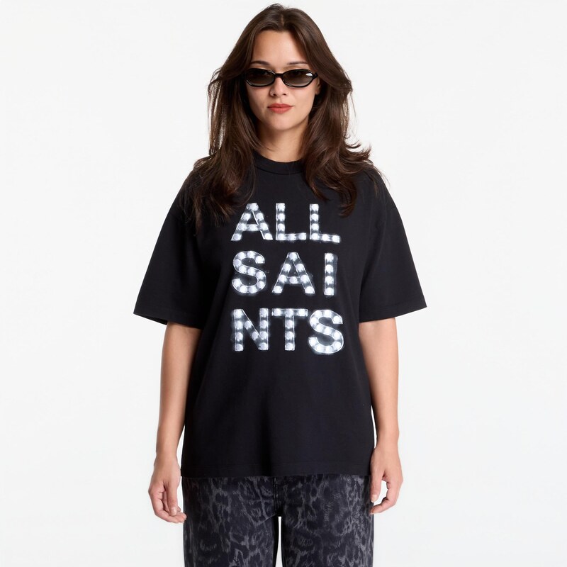 Tričko AllSaints Neon Etta Tee Black L