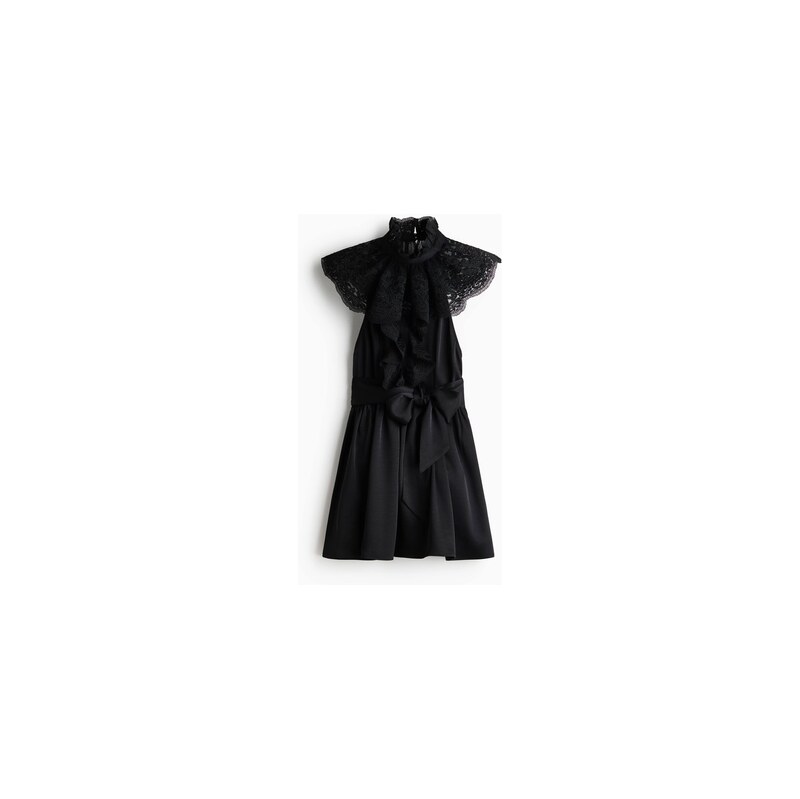 H&M - Šaty halternecks krajkovými detaily - Černá