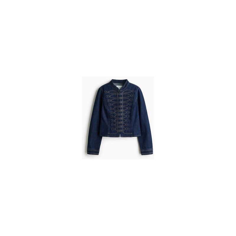 H&M - Džínová bundas knoflíkovými pásky - Tmavý Denim Blue