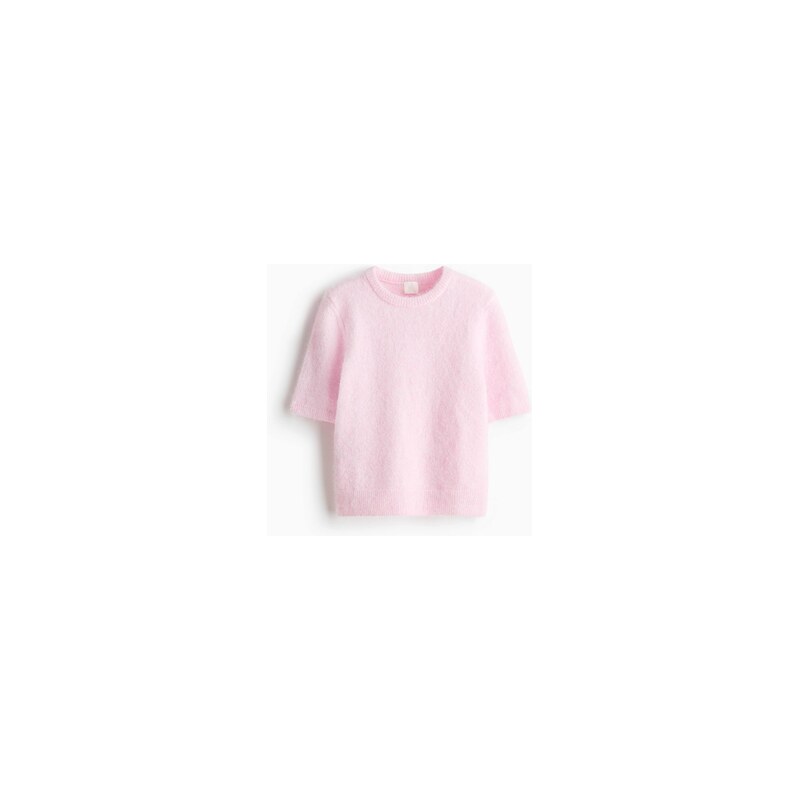 H&M - Svetrs krátkým rukávem - Světle Růžová