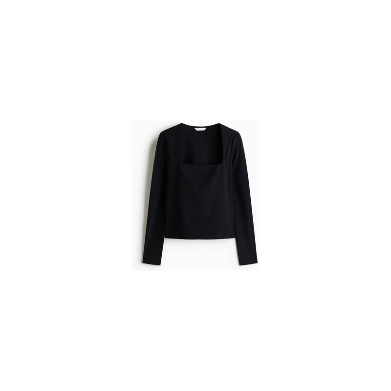 H&M - Top Ponte di Romas hranatým výstřihem - Černá