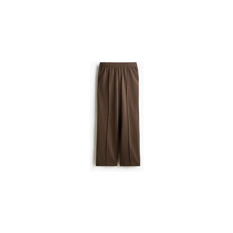 H&M - Interlockové kalhoty jogger Relaxed Fit - Tmavá Hnědošedá