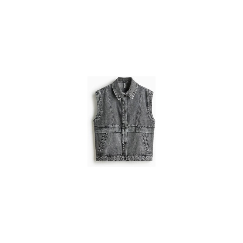 H&M - Oversized džínová vesta - Šedý Denim