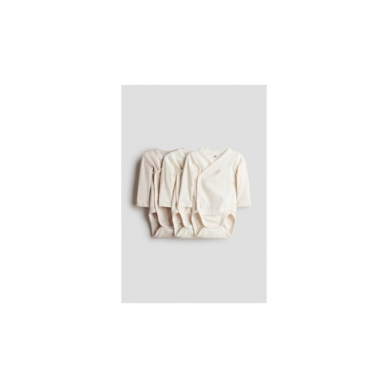 H&M - Zavinovací body 3 kusy - Krémová/Hvězdičky
