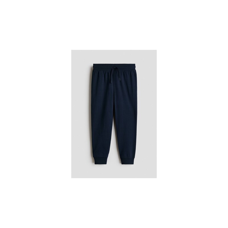 H&M - Bavlněné kalhoty jogger - Námořnická Modř