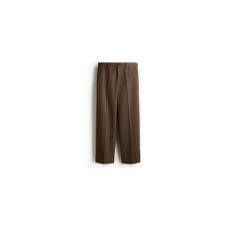 H&M - Široké elegantní kalhoty Relaxed Fit - Hnědá