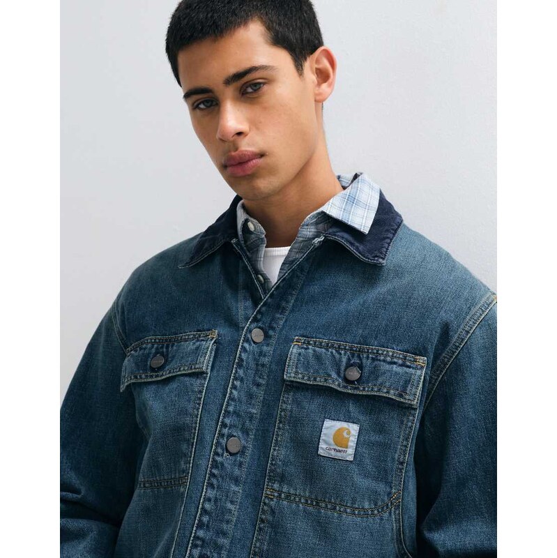 Carhartt WIP Oakland denim shirt jacket in dark blue stonewash