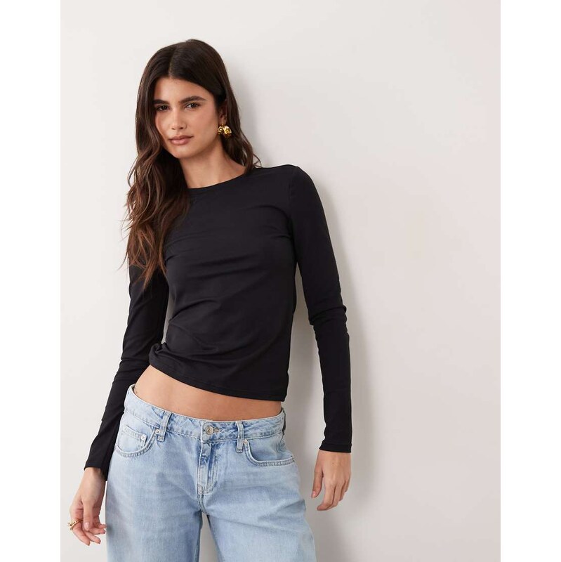 Supre miley sleek long sleeve top in black