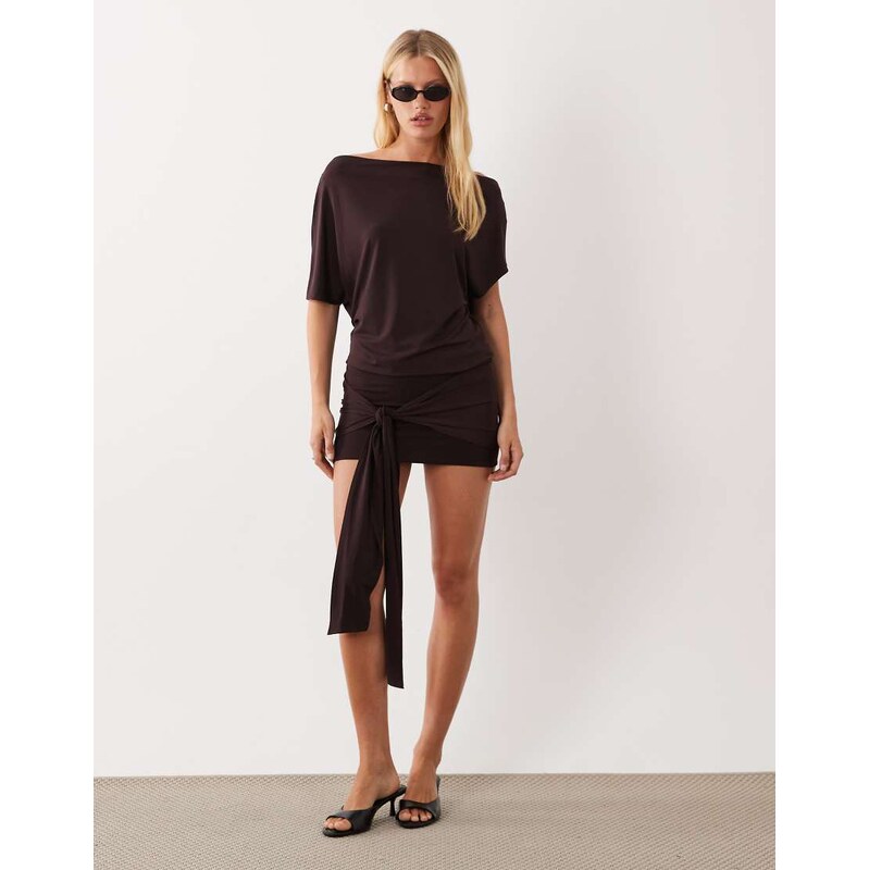 Supre frankie tshirt mini dress in brown
