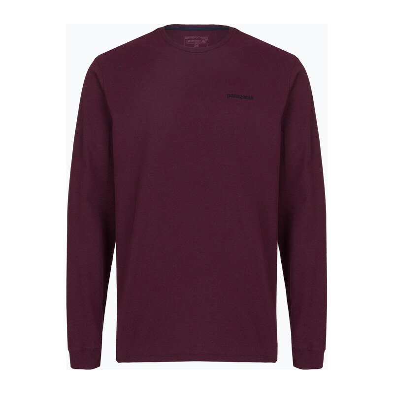 Pánské tričko Longsleeve Patagonia P-6 Logo Responsibili berry