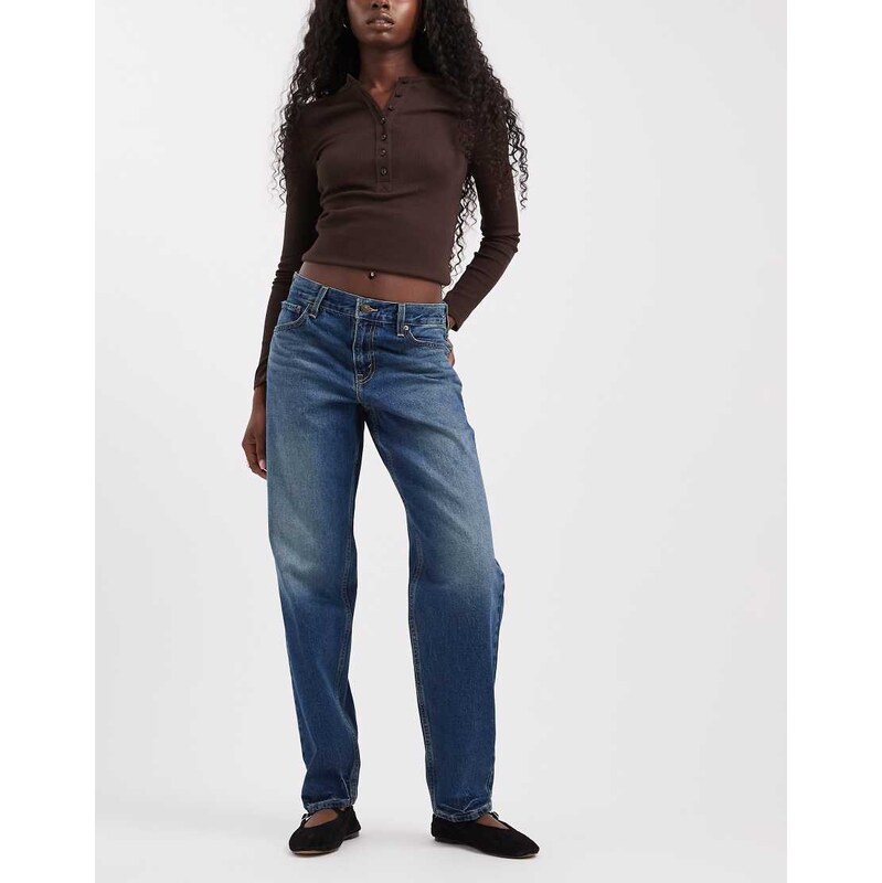 Levis loose tapered denim jeans in mid blue