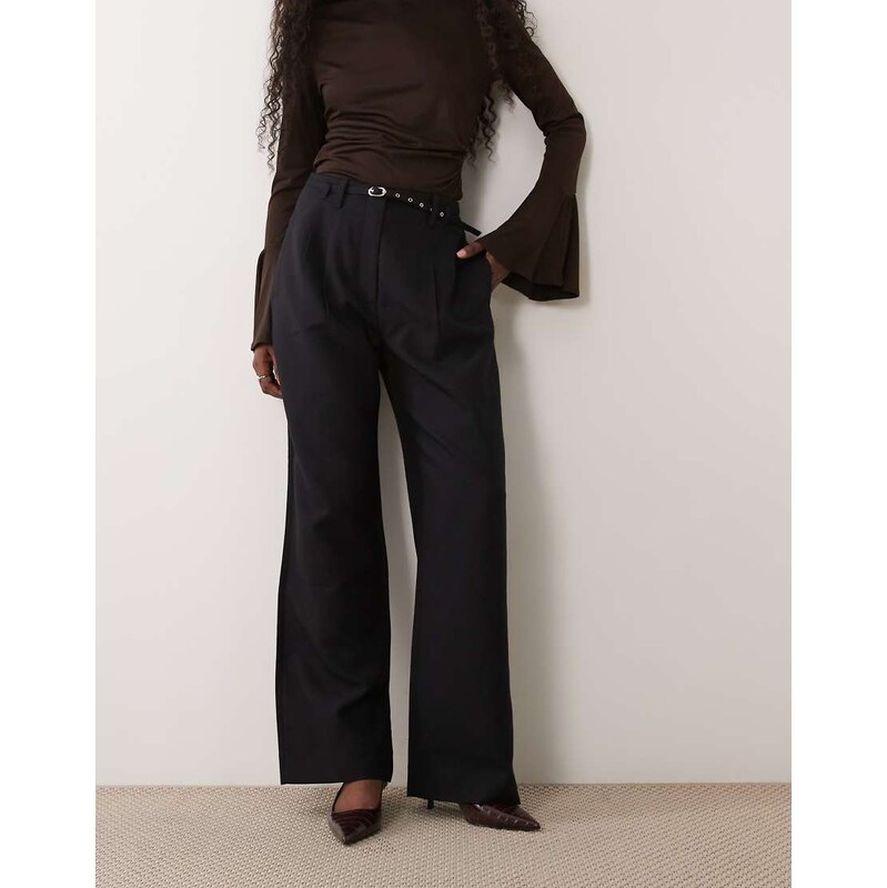 Abercrombie & Fitch Curve Love Sloane high rise wide leg trouser