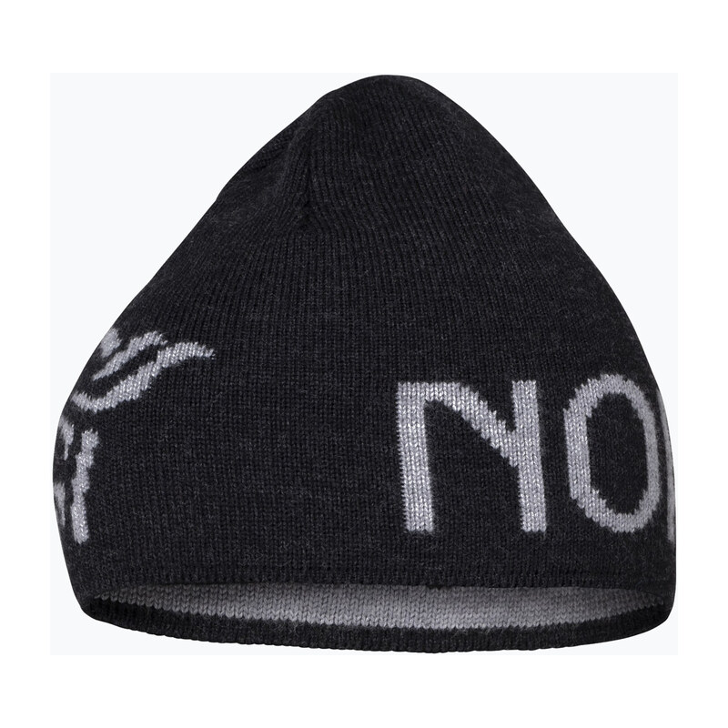 Zimní čepice NORRONA MerinoUll Logo Beanie caviar melange
