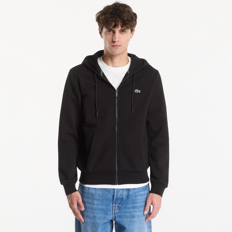 Mikina Lacoste Zipped Hoodie Black M